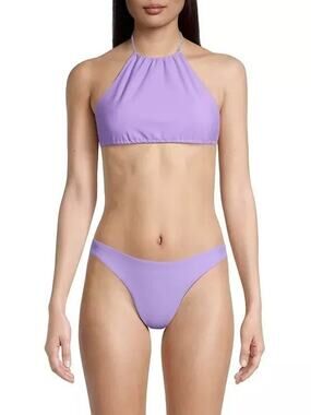 Jade Swim LAVENDER Gia Halter Neck Bikini Swim Top sz M